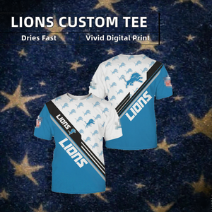 <span class=keywords><strong>Camiseta</strong></span> Deportiva Transpirable y Ecológica de Manga Corta con Diseño de Alta Calidad de los 32 Equipos de la NFL, Detroit Lions, Personalizada por LICHENG al por Mayor - Product Image 2