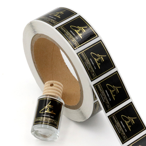 Adesivi per bottiglie di profumo di lusso stampati personalizzati adesivi impermeabili in vinile e lamina d'oro etichette per bottiglie di profumo - Product Image 1