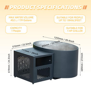 Bain de glace ultra durable pour <span class=keywords><strong>spa</strong></span> à domicile avec refroidisseur et filtre, baril de bain de glace pour la récupération sportive - Product Image 2