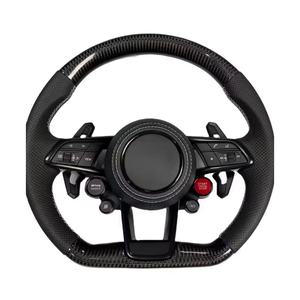 พวงมาลัย R8รถยนต์หนังคาร์บอนไฟเบอร์สำหรับ <span class=keywords><strong>Audi</strong></span> R8 <span class=keywords><strong>TT</strong></span> <span class=keywords><strong>RS</strong></span> 2016-2020 A7รถ <span class=keywords><strong>Audi</strong></span> - Product Image 3