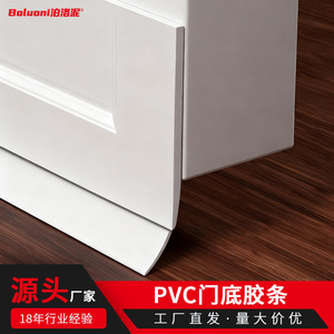 Bande d'étanchéité pour bas de porte en PVC et silicone, insonorisante, design minimaliste, installation par vis, pour l'étanchéité des portes et fenêtres - Product Image 2