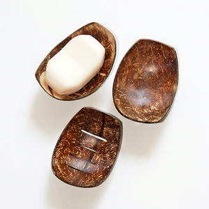 Porte-savon/Plateau moderne en coque de noix de coco - Écologique, biodégradable, étanche, avec ventouse, pour salle de bain, haute qualité, bon prix - Product Image 1