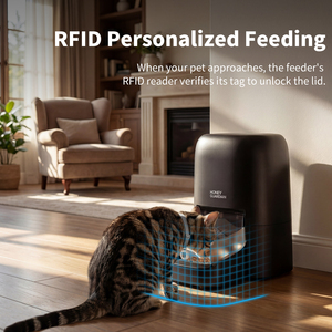 เครื่องให้<span class=keywords><strong>อาหาร</strong></span>สัตว์เลี้ยงอัจฉริยะ RFID พร้อมระบบป้องกันการขโมย รองรับการเชื่อมต่อไฟฟ้าสามระบบ สำหรับบ้านที่มีสัตว์เลี้ยงหลายตัว - Product Image 2