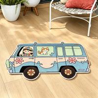 Tapis d'appoint pour enfants mignon et amusant, tapis en peluche antidérapant en forme de bus pour la chambre des enfants, décoration de la maison