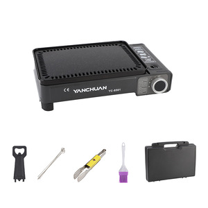 Juego de Cocina Portátil para Acampar al Aire Libre, Estufa de <span class=keywords><strong>Butano</strong></span> Integrada de Alta Potencia con Plancha para Asar, Ideal para Viajes de Barbacoa - Product Image 4