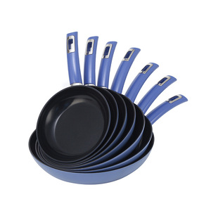 Sartén antiadherente de aluminio Maifan Stone de 28 cm para cocinar en casa con mango azul - Product Image 3