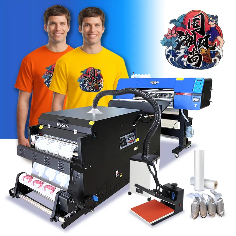 Mycolor Digitale Dtf Pet Film Printer T Shirt Textiel Printmachine Dtf Printer 60Cm Met Dual Eps I3200/4720/Xp600 Printkoppen