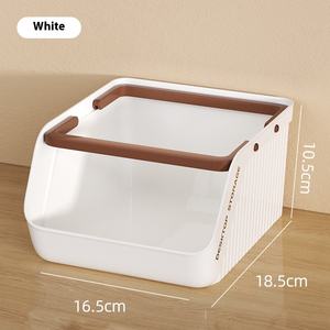 现代设计大容量斜收纳盒PP桌面整理收纳篮架食品宽口收纳架 - Product Image 6