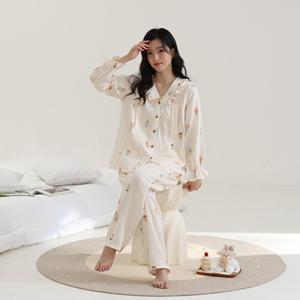 Set <span class=keywords><strong>pigiama</strong></span> premaman in garza di cotone 100% leggero in Crepe | Manica lunga, assorbente il sudore, traspirante, adatto all'allattamento - Product Image 5
