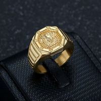 Nouvelle tendance hip-hop, bagues de montre en acier inoxydable plaqué or, beauté grecque, pour homme