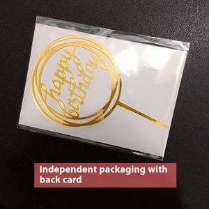 Huaien usine joyeux anniversaire acrylique gâteau Topper Offre Spéciale gâteau décoration fournitures insérer carte Cupcakes Occasions de noël - Product Image 2