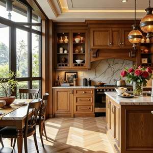 BALOM Customized 2025 High End American Style Solid Wood Kitchen <b>Cabinet</b> Luxury Modular Custom White Kitchen <b>Cabinet</b> - Product Image 2