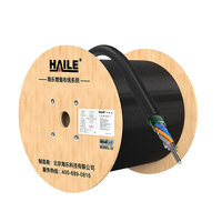 Kabel Fiber Optik FTTH Outdoor 4 hingga 144 Core Singlemode G652D Selubung PE Hitam Kabel Komunikasi Drop Wire