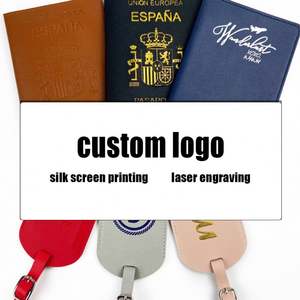 Porta Documentos de Viaje con Logotipo Personalizado, Gancho de Seguridad para Equipaje, Porta Pasaportes de Cuero PU, Juego de Etiquetas para Equipaje, Caja de Regalo - Product Image 5