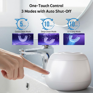 เครื่องทำความสะอาดฟันปลอมแบบอัลตราโซนิก 48kHz พร้อมหลอด UV 4 หลอด สำหรับใช้ในครัวเรือน ความจุ 200 มล. - Product Image 2