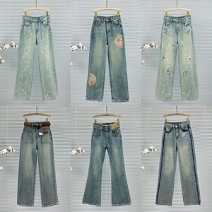 Pantalones Vaqueros de <span class=keywords><strong>Mujer</strong></span> de Cintura Alta con Diamantes, Lavados y Resistentes a la Decoloración, Venta Caliente al por Mayor a Bajo Precio - Product Image 5