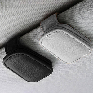 Wholesale PU Leather <b>Car</b> Sunglasses <b>Clip</b> Visor Card Multifunctional Magnetic Suction Stable Convenient Storage <b>Clips</b> - Product Image 1