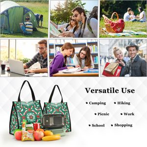 Bolsa de Almuerzo Reutilizable de PLA Tejido, Bolsa de Mano Plegable con Cierre, Bolsa de Compras con Diseño de Dibujos Animados - Product Image 5