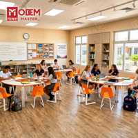 MINYI DOME Ensemble de Mobilier Scolaire Moderne en Gros Tables et Chaises de Formation Pupitre Scolaire de 2 Personnes pour l'Université