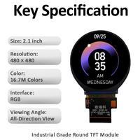 2,1 Zoll Quadratisches TFT LCD Display Modul 480*480 RGB Schnittstelle Industrielles LCD-Display für Smart Control Panels Handheld-Terminals