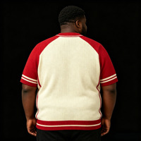 Chemises pour hommes surdimensionnées avec logo personnalisé, sweat-shirts à manches courtes, motifs de lettres d'éléphant rouge, pull pour hommes