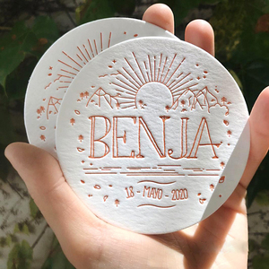 Paper bar Coasters Custom Print logo Round Custom Cardboard Paper Coffee Coasters for Bars