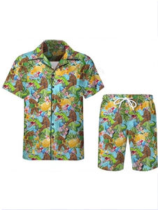 Conjunto de pantalones cortos de playa con estampado <span class=keywords><strong>3D</strong></span> para hombre de estilo americano europeo Camiseta de manga corta minimalista Nuevo diseño de punto informal para <span class=keywords><strong>Amazon</strong></span> - Product Image 6