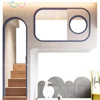 Lit suspendu pour enfants, design minimaliste sur le thème de l'espace, lit superposé à deux couchages, chambre des jeux, lit ciel étoilé, maison dans les arbres