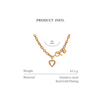 Collier pendentif cœur romantique plaqué or pour femme XY 1512, collier en acier inoxydable pour femme
