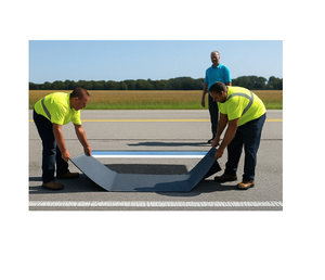 Safe Skys Industrial Road Grade Runpatch 1m X 1m Repair <b>Mat</b> with <b>Fireproof</b> Waterproof Layers for Harsh Weather Conditions - Product Image 3