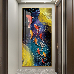 الطراز الصيني تسع لوحات سمكية وفن جداري يعني الحظ السعيد ديكور المنزل الشرفة ممر ديكورات المدخل - Product Image 5