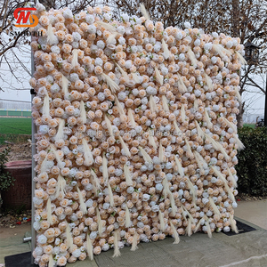 SMOOTH Custom Design Fabric Backing Champagne Rose <b>Flower</b> <b>Wall</b> For Birthday Party Events - Product Image 4