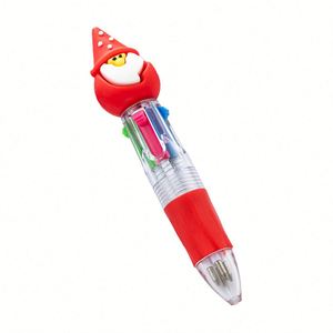 Christmas Cartoon Mini Cute Elementary School Student 4-In-1 Push-Button Multi-Color Plastic Ballpoint <b>Pen</b> - Product Image 2