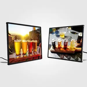 กรอบโปสเตอร์กระจกนิรภัยแบบสั่งทำพิเศษ รูปทรงสี่เหลี่ยมผืนผ้า ขนาด A3 A4 บางเฉียบ พร้อมกล่องไฟแบบ Snap สำหรับ<span class=keywords><strong>โฆษณา</strong></span>บนโต๊ะในร้าน <span class=keywords><strong>KFC</strong></span> และร้านกาแฟ - Product Image 2