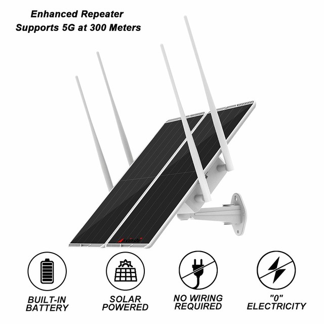 Anxinshi 30W Solar Repeater Outdoor Waterproof Outdoor 300m Long Distance WiFi Extender Signal Booster Solar Battery Outdoor