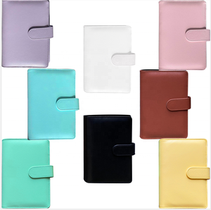 Wholesale A5/A6 PU Leather 6 Ring Binder Macaron Multifunctional Budget Planner Business Loose-leaf Notebook Customizable