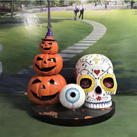 Grande sculpture extérieure de citrouille d'Halloween en fibre de verre Accessoires de modèle créatif drôle de Pâques