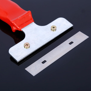 Putty Knife Steel Blade Red Plastic Handle <b>Cleaning</b> <b>Scraper</b> For Interior Decoration - Product Image 3