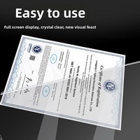 Porte-documents A4 double couche en acrylique transparent de 1 mm d'épaisseur avec fentes pour cartes et papier de 5 pouces