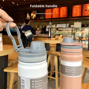 750ml công suất lớn đôi tường thép không gỉ cách nhiệt chân không Flask thể thao xách tay chai nước với cao su sơn in ấn - Product Image 4