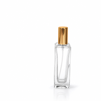Flacon pulvérisateur de parfum en verre transparent 10ml 5ml, vaporisateur de voyage à fine brume, bouchon doré carré, logo personnalisé