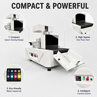 Mini Impresora de Inyección de Tinta de Escritorio Automática de Una Sola Pasada para Pequeñas Empresas, Impresora Todo en Uno para Papel A4/A3, Ventiladores, Bolsas de Papel, Cajas de Cartón