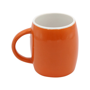 Mug en céramique Zibo, design minimaliste rond en porcelaine, couleur blanche, cadeau d'affaires, vaisselle promotionnelle 7102 - Product Image 1