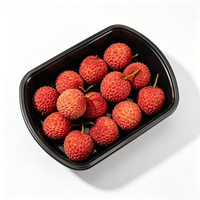 Groothandel Wegwerp Zwarte PET Blister Fruitbak 0,3 mm Dik Aangepaste Logoprint Verpakking voor Landbouwproducten voor Vers Fruit