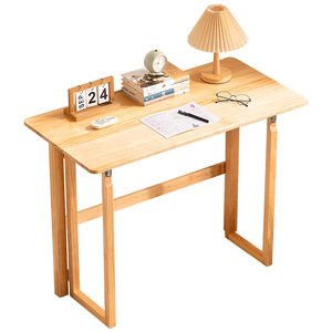 <b>Solid</b> <b>wood</b> computer <b>desk</b>, student single <b>desk</b>, small apartment foldable storage, dormitory bedroom simple office <b>desk</b> - Product Image 5