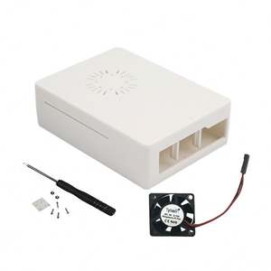 Raspberry beri <span class=keywords><strong>PI</strong></span> 3 B + 3B sarung pelindung papan pengembangan dengan kipas peredam panas ABS Set plastik injeksi casing pelindung - Product Image 5