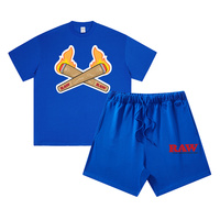 Ensemble T-shirt et short d'été pour homme en coton épais respirant avec logo personnalisé, haute qualité