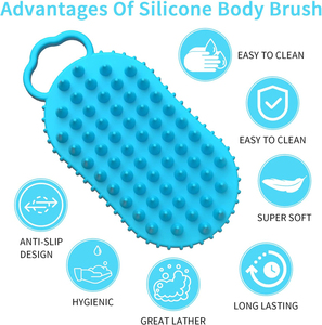 Hot Selling Food Grade Soft Silicone Body Scrubber Shower and Shampoo <b>Scalp</b> Body <b>Brush</b> - Product Image 5