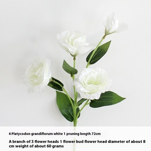 Vendita calda 4 teste Lisianthus fiori artificiali ornamenti di fiori soggiorno decorazione per la casa fiori matrimonio - Product Image 6