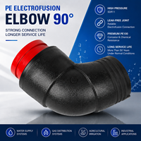 Sambungan Pipa HDPE Baja Transisi Elektrofusi 110mm 90 Derajat SDR11 PE100 Bersertifikasi CE WRAS Tahan Tekanan Tinggi Anti Bocor